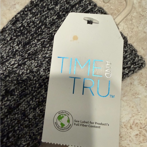 Time and Tru Charcoal and White Knit Headband - Picture 2 of 2